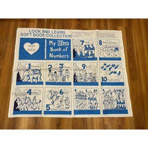 Princess Fabric Cut & Sew Blue Book Of Numbers  Soft Book Quilt Squares